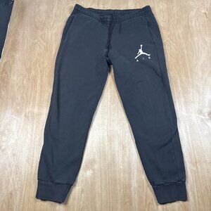 Nike Air Jordan Men's Sweatpants Joggers Pants Sz Medium Black Tapered Logo